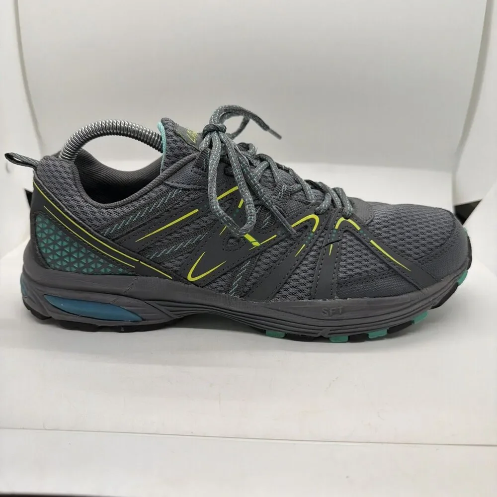 LA Gear Tracy Running Athletic Shoes Grey Teal Neon Green Women's Size 11